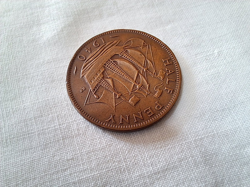 Moeda Antiga Half Penny 1940 Georgius Vi Inglaterra (Usado)