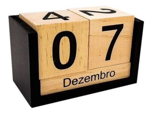 Calendário De Mesa Permanente Cubos De Madeira Am-3214-1