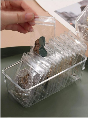 Imagen 2 de 4 de 1 Joyero Transparente Y 20 Bolsas De Almacenamiento.