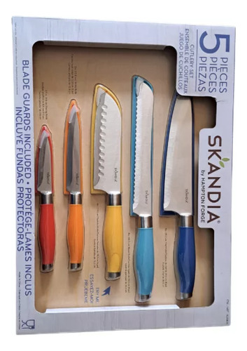 Juego De Cuchillos Acero Inoxidable 5 Pz Skandia Premium Color
