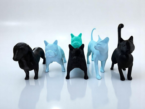 Combo Maniquies X3 Gato, Bulldog, Salchicha Negro