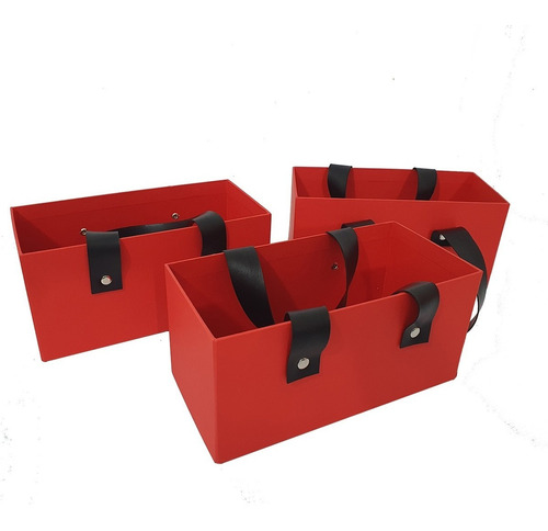 4 Embalagens Cartonadas Cesta Box Flores Presentes 25x12x12 