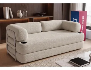 Sofa Cama Orbe 190m Xpand Tech Tecido Boucle Cama Inbox