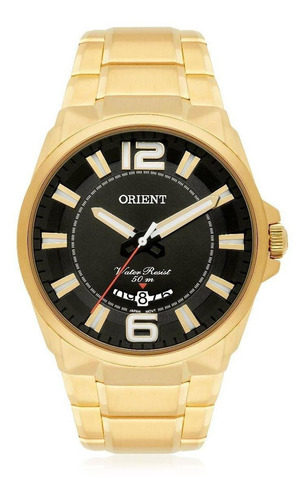 Relogio Orient Masculino Mgss1157 P2kx Dourado Preto