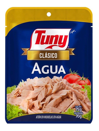 Imagen 2 de 3 de 8 Pack Sobres De Atun En Hojuelas En Agua Tuny Clásico 75 G