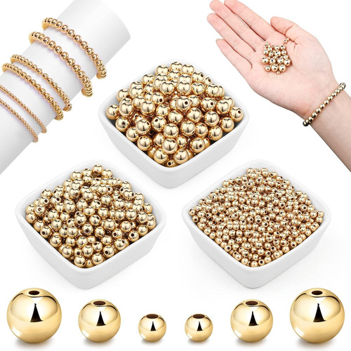 1200 Pieces Beads Ball Round Beads Beaded Spacer Beads Seaml