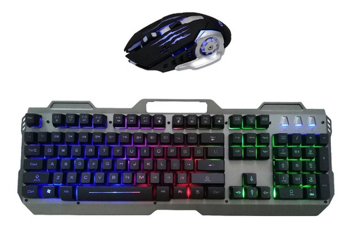 Kit Teclado + Mouse Gamer Luz Led Usb Retroiluminado Kl151