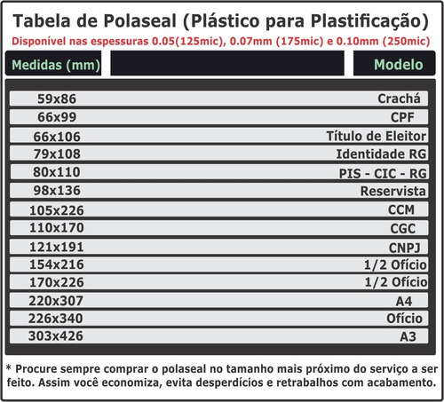 Polaseal Plástico Para Plastificação A4 220x307x0,07mm 20un