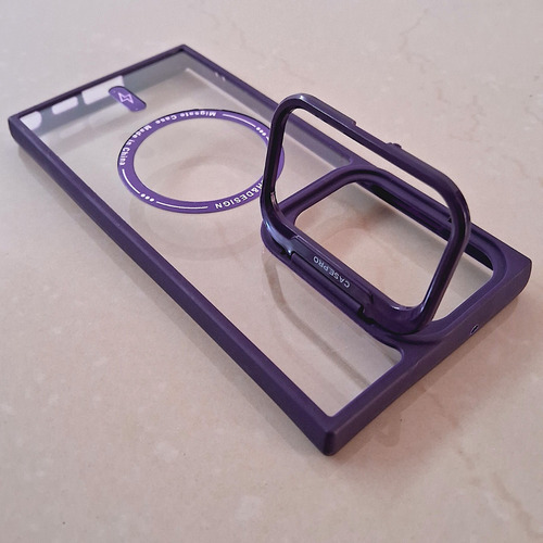 Funda Para Samsung S24 Ultra Apta Magsafe Con Stand De Apoyo Violeta