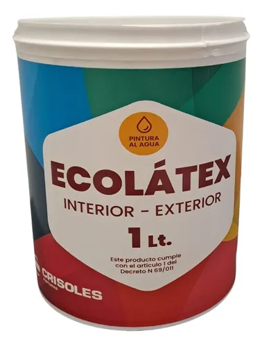Pintura Latex Int Ext Antihongos 1lt Ecolatex Crisoles Acabado Mate Color Lila