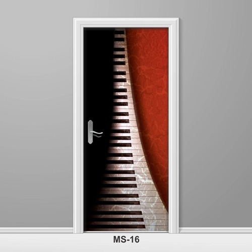 Adesivo Para Porta Música Instrumento Musical Piano Ms-16
