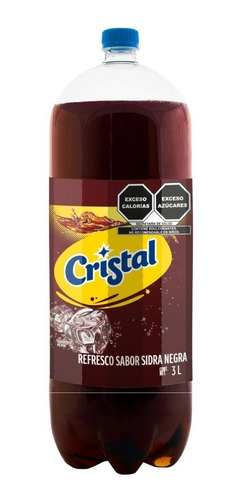 Refresco Cristal Sabor Sidra Negra 3 Lt 1pza
