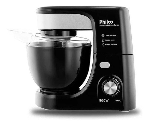 Batedeira Planetária Philco Php500 700w Turbo Preta Cor Preto