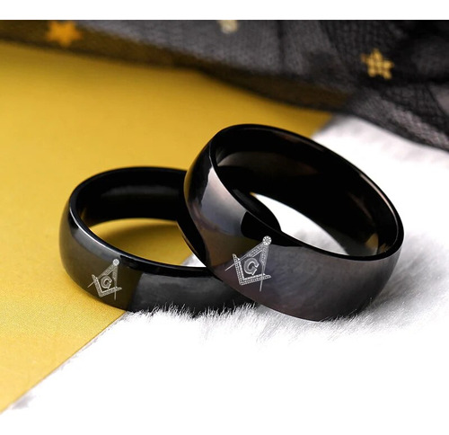 Anillo De Pareja De Acero Titanio Negro Para Mujeres Y Hombr