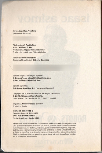 Perihelion ; Robots & Aliens 5 William F Wu , Isaac Asimov. (Usado)