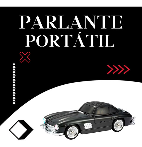 Parlante Bluetooth Portatil Retro Auto Usb Mp3 Radio Fm Negro