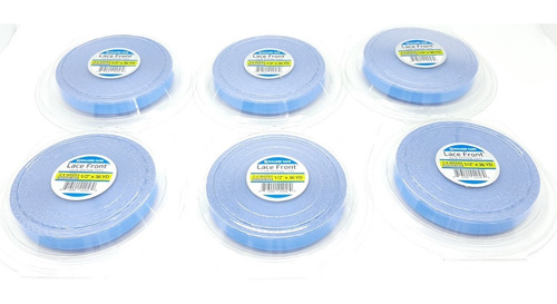 Fita Adesivo Lace Front Azul 36 Metros 1,2- Kit Com 6 Fitas