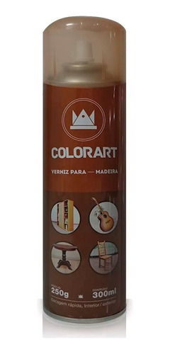 Verniz Spray Colorart Para Madeira 300ml - Imbuia Ou Mogno