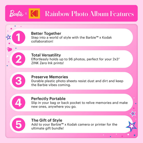 Álbum De Fotos Kodak X Barbie Para Barbie Instant 2x3 Photos