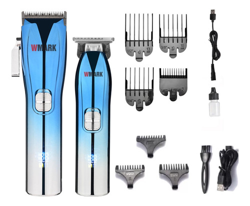 Combo Máquina Trimmer Wmark Ng603 Barbería Profesional 