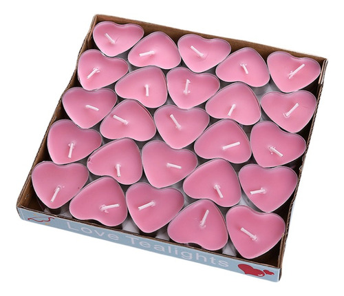 Velas De Té Velas Flotantes Corazón Rosas Aroma, 50 Unidades