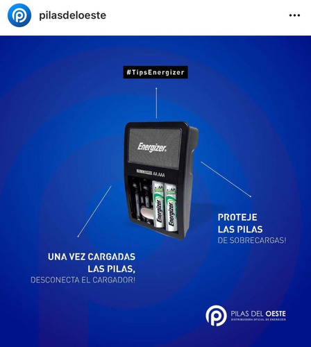 Imagen 3 de 10 de Cargador De Pilas Aa Aaa Energizer Mini + 2 Aa Recargables