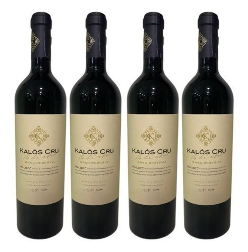 Cx 4 Vinho Argentino Kalós Cru Gran Reserva Malbec 750ml