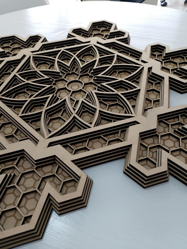 Cuadro Decorativo Mdf 60 Cm X 70 Cm. Fractal Gratitud