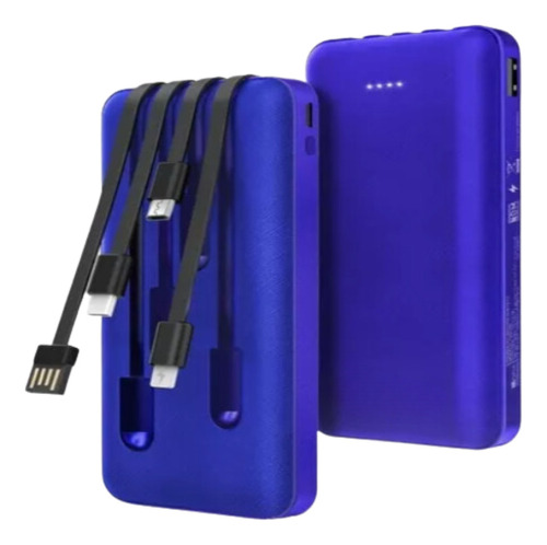 Power Bank 1hora 10000mah Carga Rápida Bateria Portátil Con 4 Cables Micro Usb / V8 Ip Tipo C