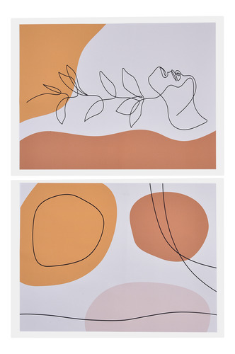 Pintura Mural Abstracta Decorativa Sin Marco, 2 Piezas