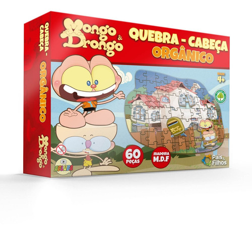Imagem 1 de 2 de Quebra Cabeça Mongo E Drongo Madeira 60 Peças Pais E Filhos