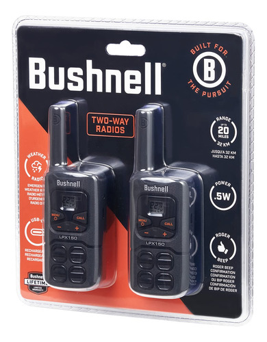 Bushnell Walkie Talkies Radio Lpx150 De Largo Alcance De 2 V