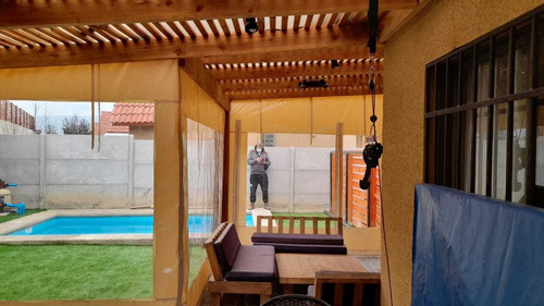 Imagen 5 de 10 de Cierre De Terraza Premium Cortina Pvc Beige 2.5 X 2.2 Mts