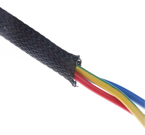 Malla Trenzada Para Cables Negra 25mm X 1 Mt