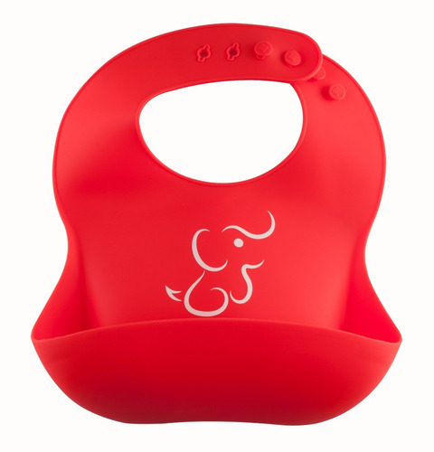 Babero Suave Papubaby De Silicón Para Bebé Color Rojo Talla Unitalla