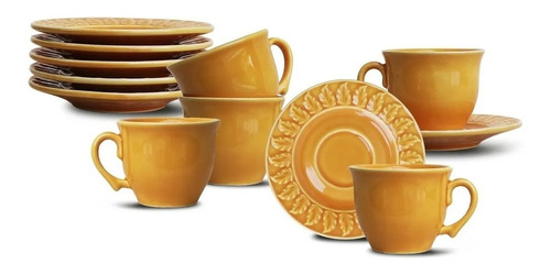 Conjunto De 6 Xícaras De Chá Agmen Amarelo