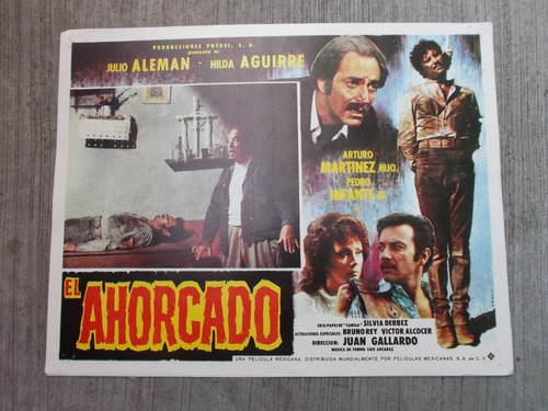 Raro Cartel De Cine Lobby Card Julio Aleman En El Ahorcado!