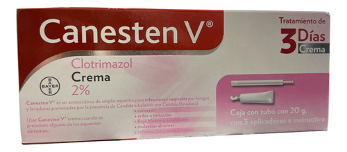 Canesten V Clotrimazol 2% Caja Con Tubo 20 G + 3 Aplicadores