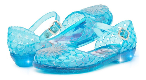 Sandalia Luces De Impacto Frozen Elsa Disney 13-19 Con Tacon