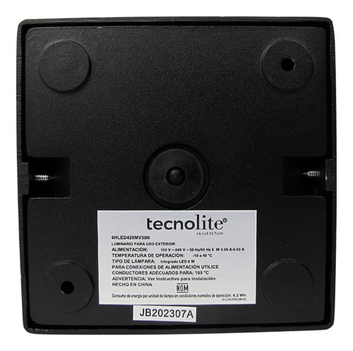 Lámpara Exterior Sobreponer 6w Cálida Tecnolite6hled428mv30n