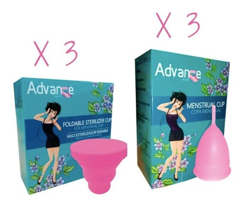 Pack 3 Copas + 3 Vasos Menstruales 