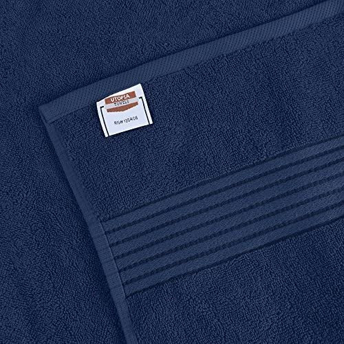 Toallas Utopia De Baño Juego Con 4pzas En Color Azul Marino