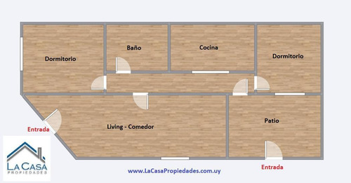Casa En Planta Baja, Independiente, Al Frente Con Patio