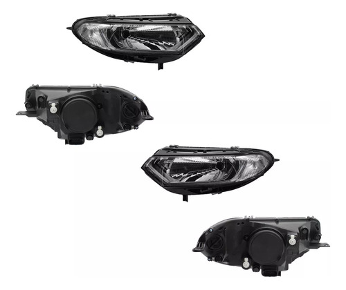 2 Faros Cromado Dfzp Ecosport 2013 2014 2015 2016 2017