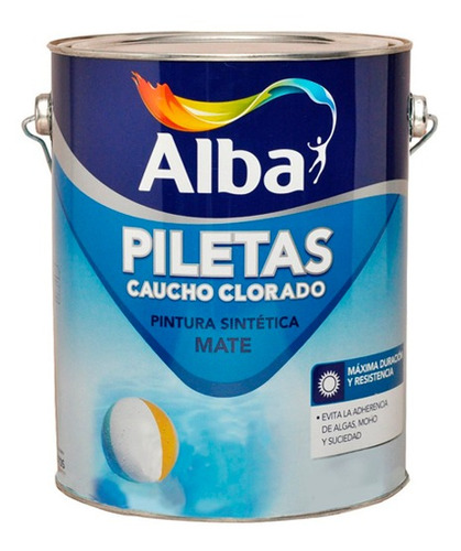 Alba Pintura Para Piletas Caucho Clorado Mate 4 Lt