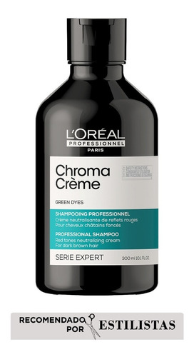 Shampoo Matizador Verde Cabello Castaño Oscuro o Negro Chroma Crème 300 ml L'Oréal Professionnel