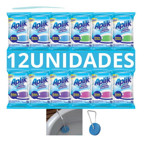 12 Pedra Sanitária Detergente Limpa Perfuma Banheiro Vaso