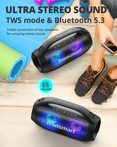 Alto-falante Bluetooth portátil Tronsmart Bang Se, LED colorido, 127V