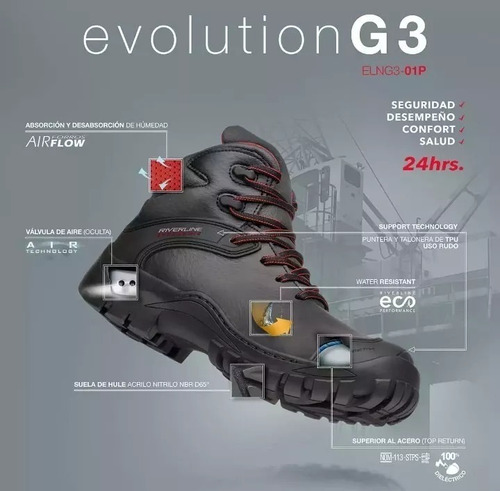 Calzado De Seguridad Riverline Elng3 Evolution Negro