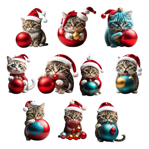 Nova Adornos Navideños Para Gatos, Adornos Colgantes Para